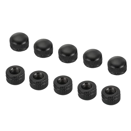 PATIKIL M5 25Pack Kappe Mutter Hutmutter Schraube Knopf Kappe Einsatz Bolzen Abdeckung Innengewinde Gerändelte Hardware Steckverbinder Lichttechnik Schwarz - Cheap-Us