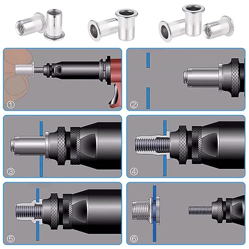 Hejo 60 Stück Nietmuttern M8, Nietmuttern Edelstahl Flachkopf, Blindnietmutter Gewindenieten für Befestigung Möbeln Dekorationen Handwerk - Cheap-Us