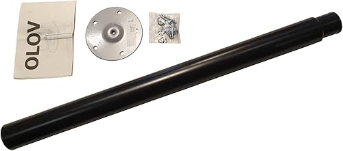 Ikea OLOV Tischbein aus Stahl – schwarz lackiert – verstellbar zwischen 60 und 90 cm – mit Schutzkappe für den Boden und Schrauben für die Tischplatte - Cheap-Us