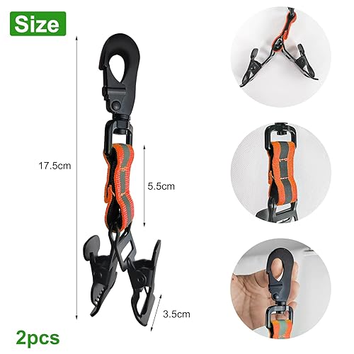 Qiyiche 2 Stück Feuerwehr Handschuhhalter, Doppelter Clip Handschuh Clips, mit Wanderschnalle Handschuhhalter, zum Aufhängen von Handschuhen, Schutzhelmen, Handtüchern (Grün) - Cheap-Us