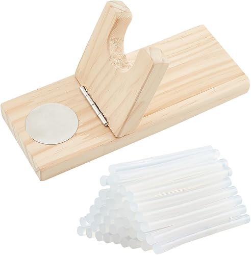OLYCRAFT Holz Heißklebepistolenhalter Mit 50 Stück Heißklebeharz Klebestiften Holz Heißklebepistolenständer Heißklebepistolen Holzsockel Mit Klebestiften Für Bastelraum Organizer - Cheap-Us
