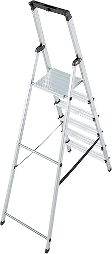 KRAUSE Stehleiter Solidy, 3 Stufen, 126214 Silber - Cheap-Us