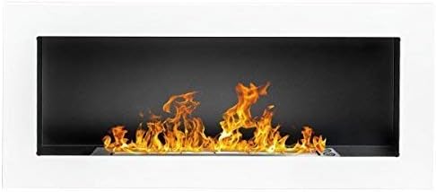 Campo24 Ethanolkamin Gelkamin Bioethanol Kamin Biokamin (90 cm, Weiß Hochglanz) - Cheap-Us