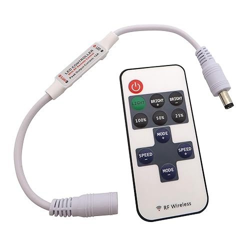 LED Funk Dimmer/Schalter 12V DC Gleichspannung mit Fernbedienung für alle dimmbaren LED Lampen mit Stecker und Buchse (gekoppelte Fernbedienung) - Cheap-Us