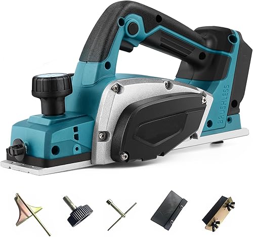 Akku-Hobel Kompatibel mit Makita 18V Batterie, 3200r/min Handgeführte Elektrische Holzhobelmaschine Elektrohobelmaschine, 0-2MM Einstellbares Tiefe für Holzbearbeitung Elektrowerkzeug - Cheap-Us