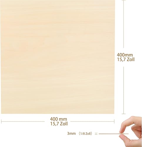 ToCome 10 Stück 3mm Sperrholz A3 Linde Sperrholzplatte Laserfähig 420 x 297 x 3mm Linden Holzplatte Plywood 3mm Holz für Laser - Cheap-Us