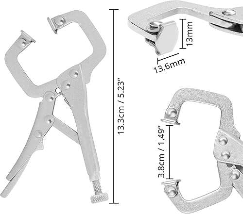 Kurtzy 13,3 cm Schraubzwingen Klemmzwingen Metall Schnellspannzwingen Set Verstellbar mit Schraube Schwenkbar (4Stk) – Mini Hebelzwinge Schraubzwinge für Unebene Oberfläche, Winkel, Basteln, Werkbank - Cheap-Us