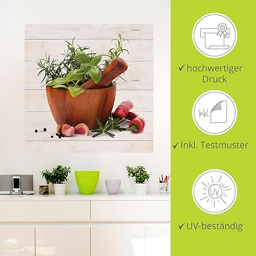ARTland Wanddeko Wandtattoo selbstklebende Vinylfolie 90x60 cm Essen Mediterrane Küche Gewürze Kräuter Gemüse Stillleben Arrangement U4YN - Cheap-Us