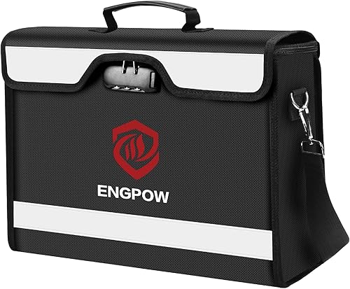 Dokumententasche Feuerfeste und Wasserdichte Sicherheitstasche Verbesserte Abschließbare Geldtasche mit Großer Kapazität Sichere Tasche Langlebige Aufbewahrungstasche für Dokumenten,Laptop - Cheap-Us