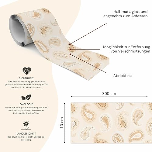 Muralo - Selbstklebende Bordüre - Tapetenbordüre Wandbördure - Dekorative Wandtatto für Wände, Möbel, Decken, Tapeten, Wandverkleidungen, Türen - Grünes Hexagone - Br.10cm x Hö.300cm - Cheap-Us