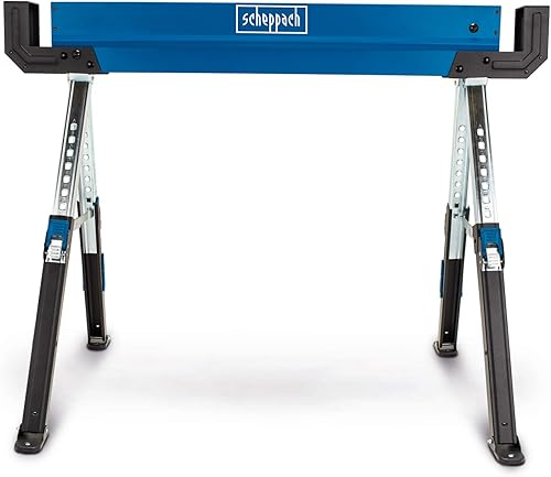 Scheppach Sägebock MWB600 Sägehilfe Säge Gestell Holzschneidebock | 589 kg Traglast | 61,8-82 cm Höhe (Einzeln) - Cheap-Us