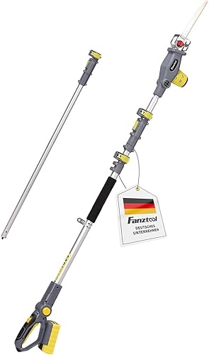 FANZTOOL Blade-Tec Teleskop Akku Hochentaster säbelsäge Handsäge mit 210mm langem Hochleistungs-Sägeblatt, bis 4,7m Reichweite, 1,5 KG SUPER LEICHT DESIGN (mit 20V akku) - Cheap-Us