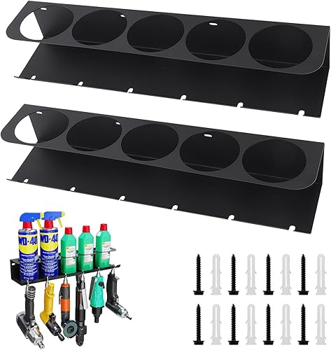 BONJUME Dosenhalter, 2 Stück Sprühflaschenregal Dosenhalter Wandregal Aufbewahrungsregal Spraydosenhalter Werkstatt Halterung für Spraydosen Sprühdosenhalter 5 Schlitzen für Garage Geschäft Zuhause - Cheap-Us
