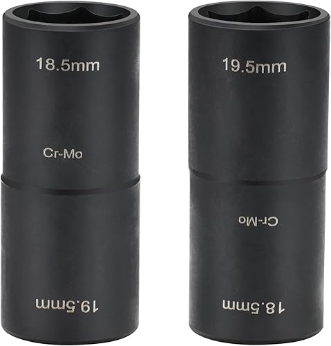 sukudon Schlagschrauber Nüsse-18,5mm 19,5mm Steckschlüsselsatz- 1/2 Zoll Doppelkopf Radmutternschlüssel-Reifenwechsel Werkzeug，fit Ford Land Rover und Alle Modelle - Cheap-Us