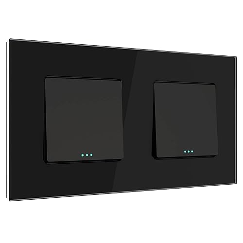 PULSAR Lichtschalter 1 Fach Glas Lichtschalter Unterputz Schwarz Ein- / Ausschalter Einzeln Mechanischer Wandlichtschalter Standardschalter Unterputz Schalter - Cheap-Us