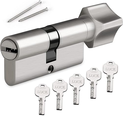 Hengsong Profil-Knaufzylinder Schließzylinder Zylinder Türzylinder 35/35 inkl. 5 Schlüssel Metallsilber-Knaufzylinder, aus Zinklegierung - Cheap-Us