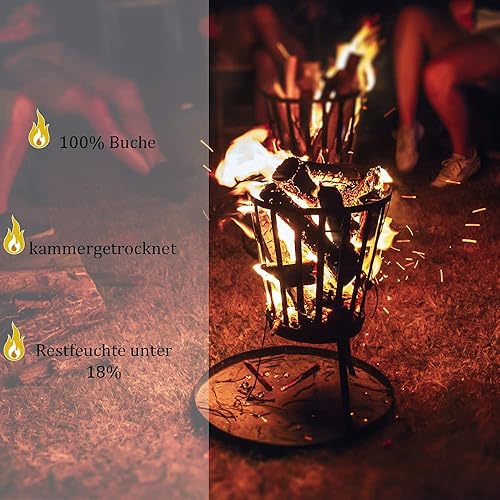 Flameup Brennholz Buche, Kaminholz mit Rinde, Buchenholz, Feuerholz für Ofen, Kamin, Kaminofen, Feuerschale, Grill, Holzscheite 25 cm, getrocknet, Menge:25 kg - Cheap-Us