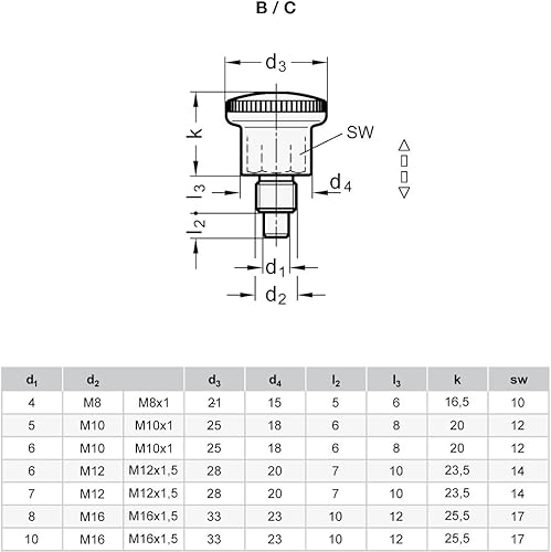 Ganter Normelemente | Rastbolzen l Kleine Ausführung - GN 822.6-7-M12-C| Form C: mit Rastsperre | Stahl verzinkt, blau passiviert | 2 Stück - Cheap-Us