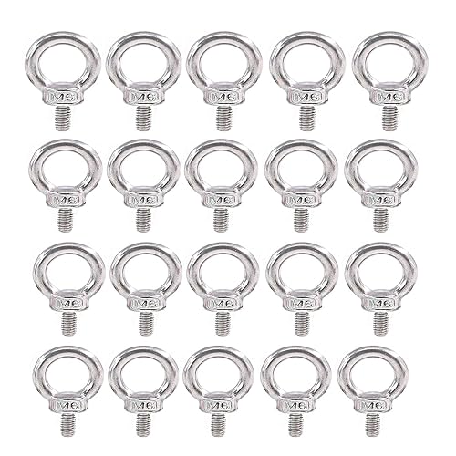 M6*11 Ringschraube Edelstahl 20 Stück, JatilEr 304 Edelstahl Augbolzen Ringbolzen Rostfrei Ösenschrauben Hardware Ringschrauben, Ring Runde Augenschraube für Rolle Des Befestigens Und Hängens - Cheap-Us