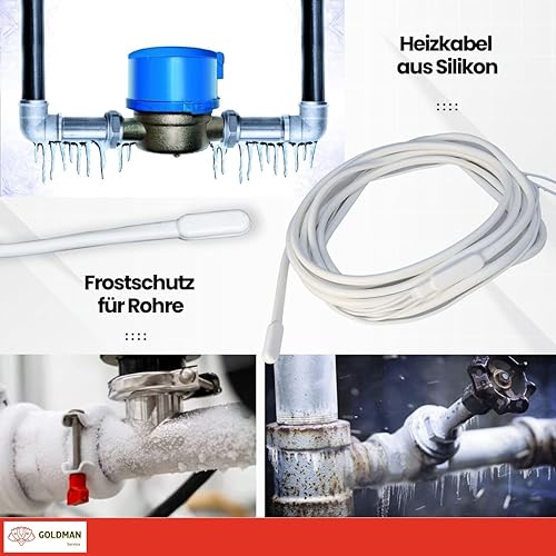 GOLDMAN SERVICE Heizkabel, bipolarer Widerstand aus Silikon, Frostschutz, 2 m, 30 W, für Inkubatoren, Aquarien, Reptilien, Gewächshäuser, Gärung (2 m | 30 W) - Cheap-Us