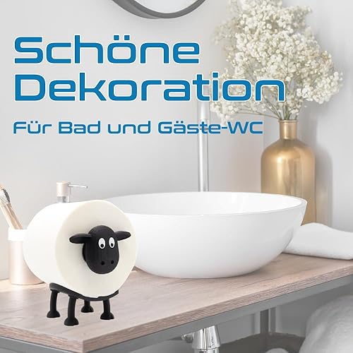 Rolli das Toilettenschaf - Toilettenpapierhalter für 38 und 42mm Rollen - Schaf - Toilettenrollenhalter (3er-Set) - Cheap-Us
