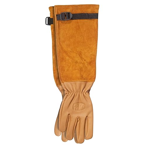 FELCO Rose-Handschuhe Modell 705 – kleine Premium-Lederhandschuhe, durchstichfeste Lederhandschuhe, Wildleder, Gantlet-Schnitt, Rosenschnitt, Schneiden, Schneiden, Gartenarbeiter, Floristen, Gärtner, - Cheap-Us