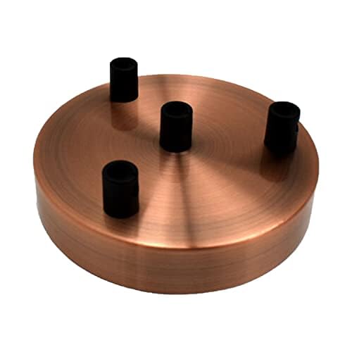 LEDSone 4 Steckdosen, kupferfarben, Deckenrosé, perfekt für Stoff-Flexkabel, 120 mm Metall-Deckenleuchte mit Zubehör für Decken- und Wandleuchte. (4 Ausgänge) - Cheap-Us