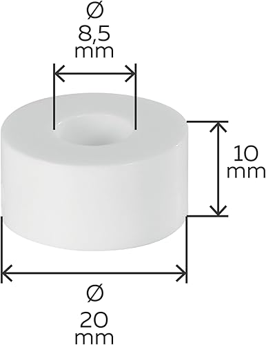 ALBERTS Bussola distanziale | Kunststoff | Weiß | 20 x 20 mm | Set da 10 - Cheap-Us