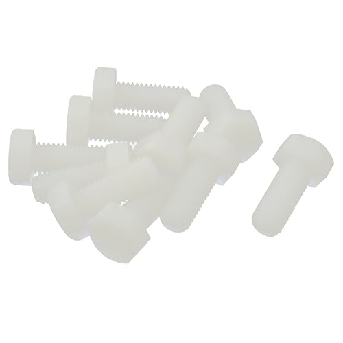 sourcing map 10 Stück Sechskant M10 x 25mm Nylon Plastik Schraube Gewinde de - Cheap-Us