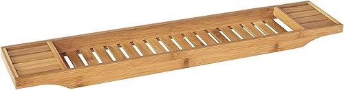 SoBuy 80cm Lang- Schöne Badewannenablage aus Bambus Badewannenbrett Badewannenauflage Wannenbrücke BHT ca. 80x4,5x14,6cm FRG212-N - Cheap-Us