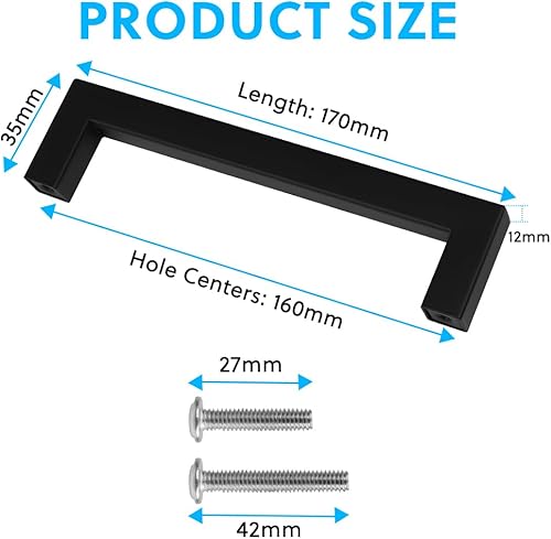 flintronic 2 Stück Möbelgriffe, Küchengriffe Silber mit Lochabstand 128mm, Edelstahl Schrankgriffe, Schubladengriffe, Türgriffe, Griffe Möbel für Küchenschränke Kleiderschrank (Gesamtlänge 140mm) - Cheap-Us