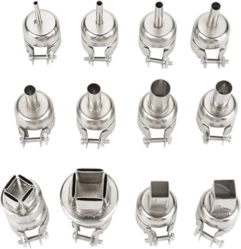 Heißluftpistolen-Düse, Wärmedüse, 12-teiliges Stahl-Wärmedüsen-Set für 850 Heißluft-Lötstation, Reparaturwerkzeug, Zubehör, Wärme, Löten, Heißluftpistolen - Cheap-Us