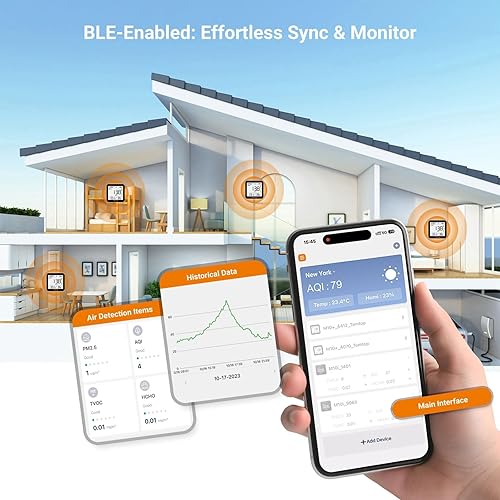 Temtop C10 co2 messgerät raumluft, CO2 Messgerät Raumluftqualitätsmesser mit Echtzeit CO2 Überwachung, Temperatur & Luftfeuchtigkeit, Alarmfunktion für gesunde Luftqualität - Cheap-Us