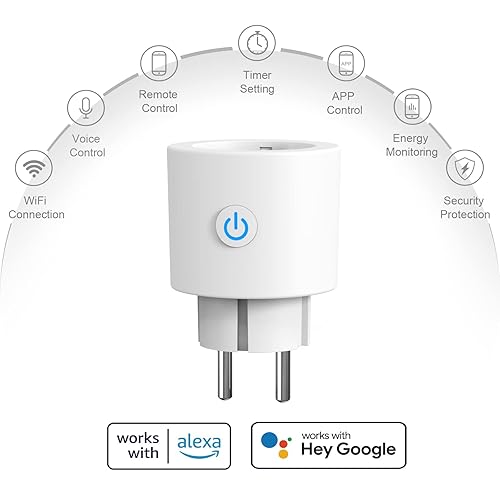 ANTELA WLAN Smart Alexa Steckdose 16A,Stromverbrauch Messen,Google Home,Smart Life APP, 2,4GHz - Cheap-Us