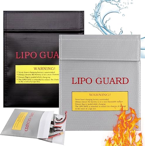 Feuerfeste Tasche 2 Stück Dokumententasche Feuerfest Wasserdicht 18 x 23 cm Lipo Safe Bag Feuerfeste Akku Tasche, Explosionsgeschütze Sicherheitstasche für Bargeld, Schmuck und Andere Wertsachen - Cheap-Us