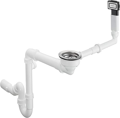 hansgrohe Manuelle Ab- und Überlaufgarnitur für Einzelbecken, granit chrom, D16-10, 470.0 x 250.0 x 100.0 mm - Cheap-Us