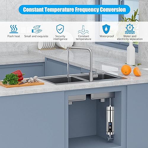 Mini Durchlauferhitzer Elektronischer Durchlauferhitzer, Btstil Mini Instant Warmwasserbereiter 3,5kW Durchlauferhitzer Dusche für Badezimmer Küche - Cheap-Us