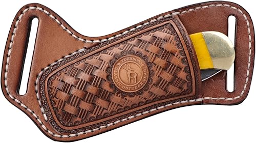 TOURBON Leder-Taschenmesser-Etui für Gürtel, EDC-Holster, Taschenmesser, Werkzeugtasche, handgefertigtes Geschenk für Männer - Cheap-Us