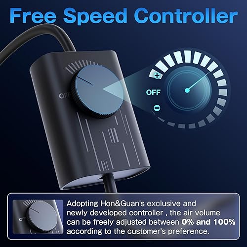 Hon&Guan Rohrventilator 150mm Leise mit Drehzahlregler, Rohrlüfter Rauchabsaugung IP44-Schutzklasse mit EU-Stecker, Badlüfter Absaugung ventilator für Lasergraviermaschinen Airing - Cheap-Us
