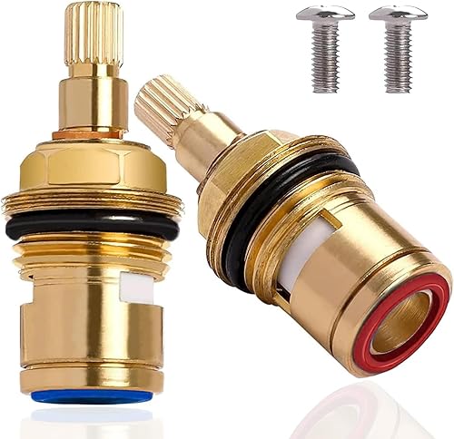 2 Stück Wasserhahn Ventiloberteil 1/2 Zoll, Universal Ventil Oberteil für Zweigriff Armaturen und Ventile Wasserhahn Kartusche Messing für Bad und Küche - Cheap-Us