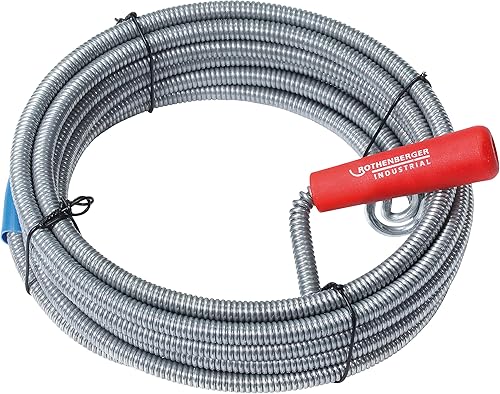 ROTHENBERGER Industrial Rohrreinigungsspirale 10 m | aus Federstahl | Ø Spirale: 9 mm; Mit Rückholbohrer und Handkurbel | Rohre aus Kunststoff, Gusseisen oder Steinzeug | 072986E - Cheap-Us