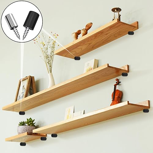 SWTYExt 60 Stück Regalbodenträger Ø7.5mm Bodenträger Selbstschneidende Schraube Einlegeboden Halter Regalbodenhalter mit Transparenter Anti-Rutsch-Abdeckung für Schrank Bücherregal Schaukasten Möbel - Cheap-Us