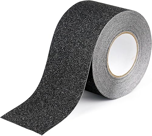 BOMEI PACK Antirutsch Klebeband Streifen mit Selbstklebend, 15cm x 10m Treppe Stufen Band Kleber Rutschfest Klebeband, Hohe Traktion für innen- und Außenbereich Schwarz Wasserfest (15cmx10m) - Cheap-Us