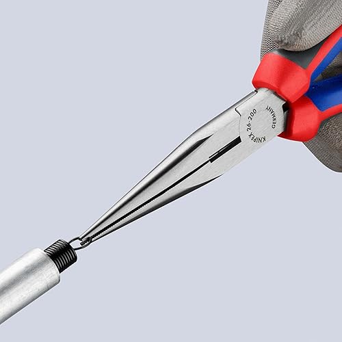 KNIPEX 26 15 200 Flachrundzange mit Schneide (Storchschnabelzange) mit Comfort-Griffen verchromt 200 mm - Cheap-Us