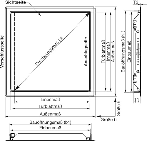 Revisionstür Stahlblech weiß mit Ferderschnapper 40 x 40 cm - Cheap-Us