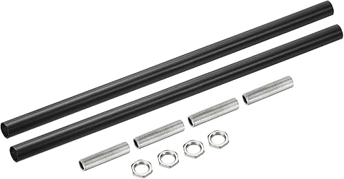 sourcing map 2 Set Verlängerungsstangensatz M10 9,8' Überwurfmutter mit Gewinderohr Schwarz - Cheap-Us