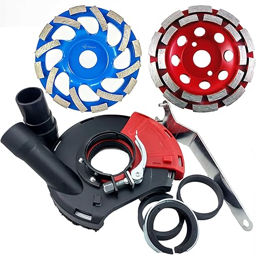 Staubabsaugung zum Schleifen + 2 PREMIUM Diamantschleiftöpfe 125 mm blau + rot - Cheap-Us