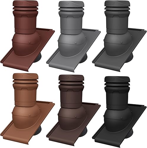 Niedriger 325 mm Entlüfterkamin DN125 (125 mm) für Braas - Taunus Dachziegel - Dachdurchführung für Dachentlüftung - Lüftungssystem, ideal für Schwerkraftlüftung Lüftungsziegel - RAL 8004 - Ziegelrot - Cheap-Us