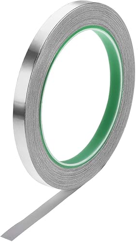 sourcing map Aluminium Folienband Hochtemperaturband 8 mm für HVAC Abdichten Patchen von Heiß und Kaltluftkanälen Klebeband 20m/65ft - Cheap-Us