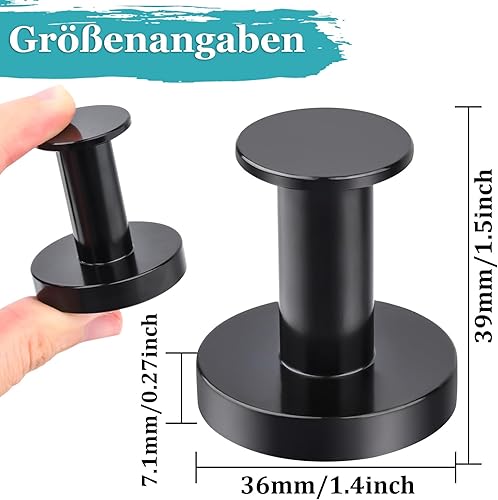 MIN CI 2 Stück Magnethaken Extra Stark, 36mm Magnete Stark 32kg, N52 Hohe Leistung Schwarze Magnetische Haken, Neodym Magnete Extra Stark Magnet Haken Pinnadel Küchenhaken Kühlschrankmagnete - Cheap-Us